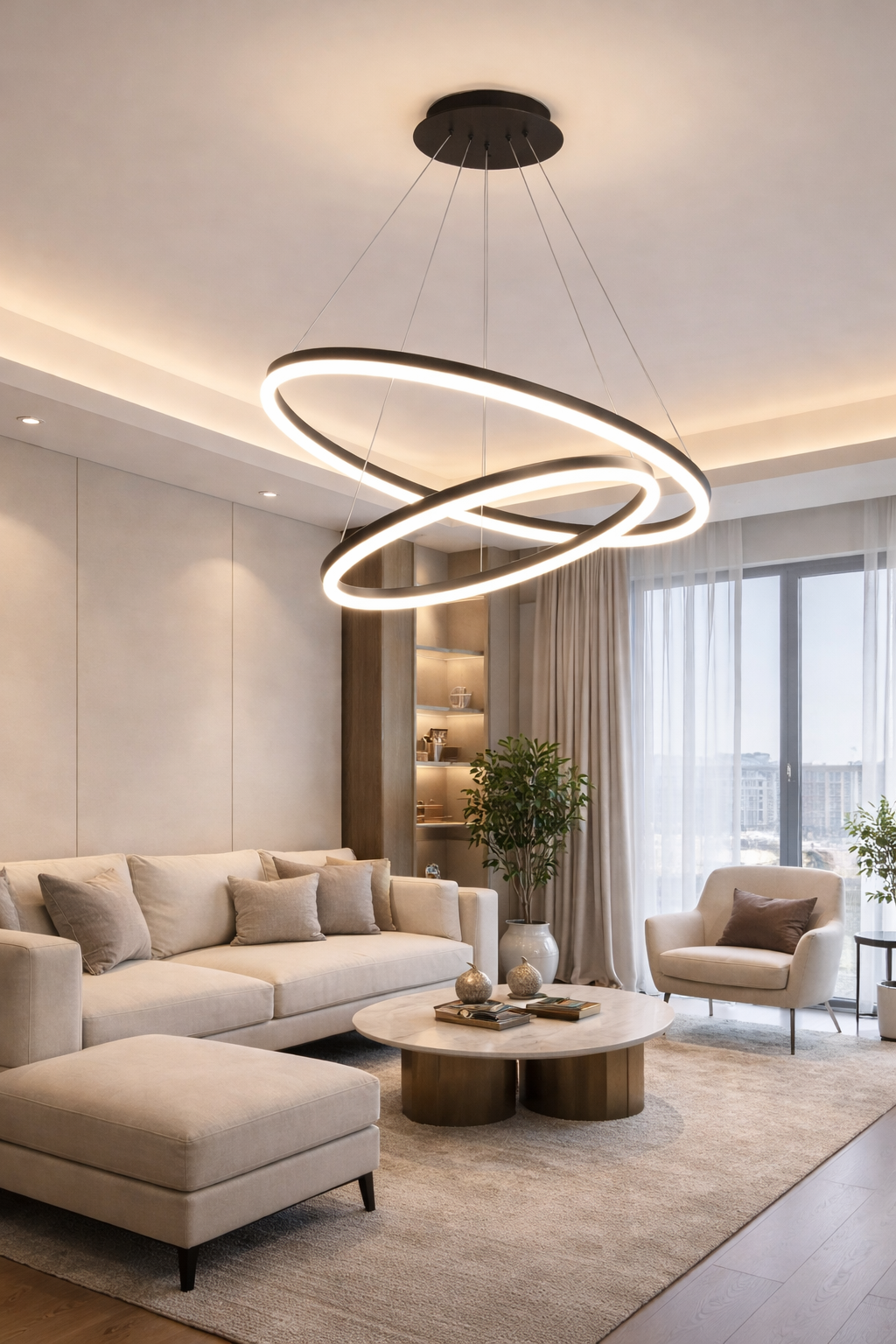 Candelabru Led living Circulo BL 120W cu telecomandă Candelabru Led living Circulo BL 120W cu telecomandă
