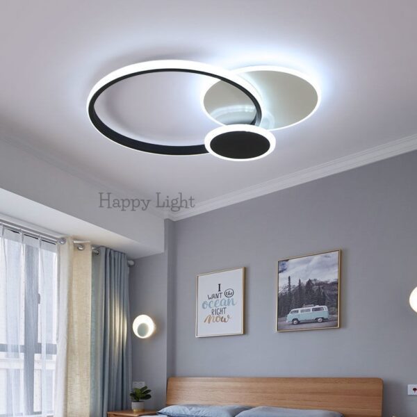 Lustra Led dormitor Contrast cu telecomanda trei tipuri de lumină Happy Light