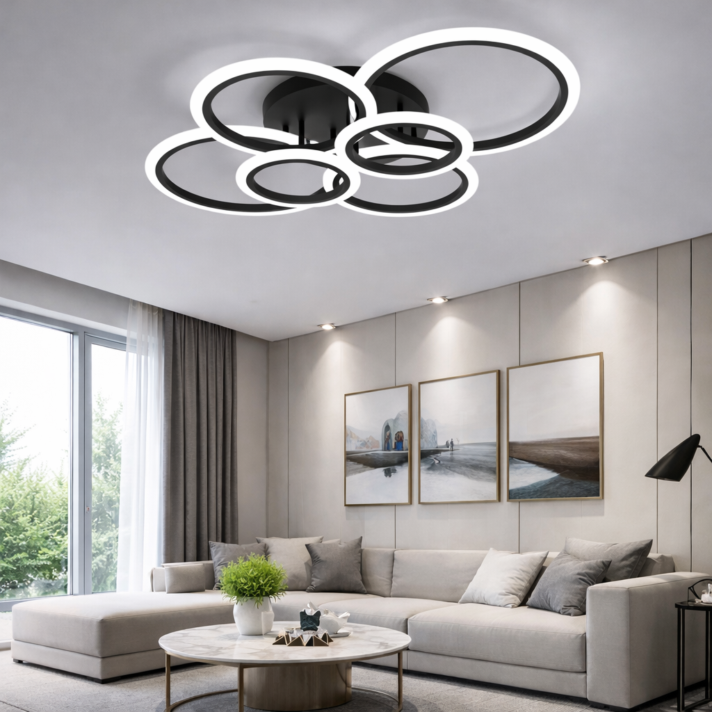 Lustra Led living Roundness BL 160W cu telecomandă Lustra Led living Roundness BL 160W cu telecomandă