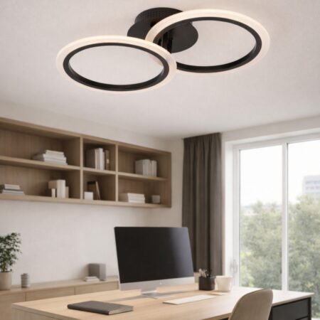 Lustra Led 2 cercuri Roundness cu telecomandă