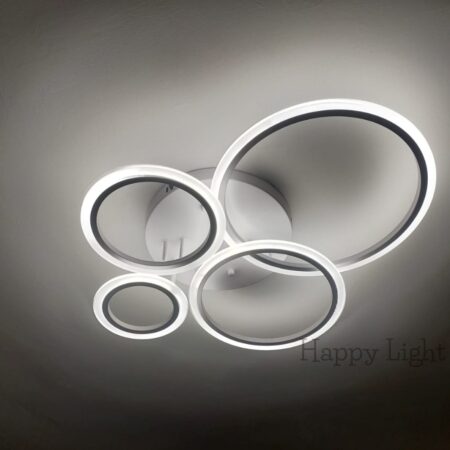 Lustra Led Roundness White 118W cu telecomandă Happy Light