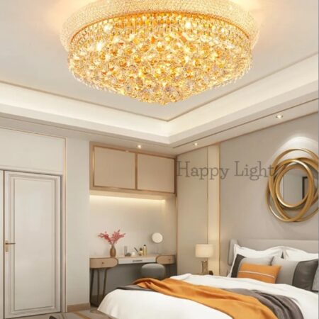 Lustra LED Crystal Balls Gold Happy Light