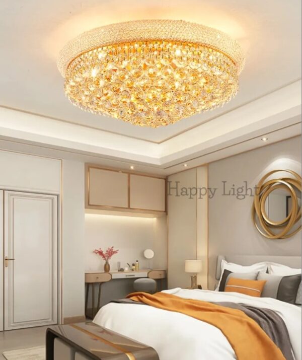 Lustra LED Crystal Balls Gold Happy Light