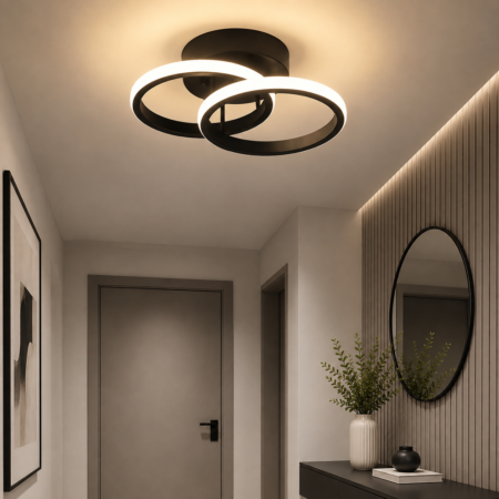 Aplica Led Duo Rond Negru Happy Light