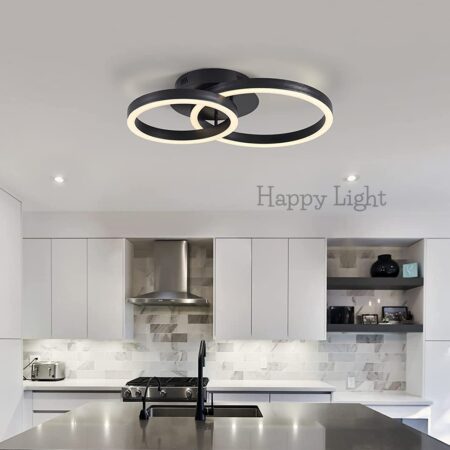 Lustra Led Nordic Rond Black 120W cu trei tipuri de lumină și telecomandă