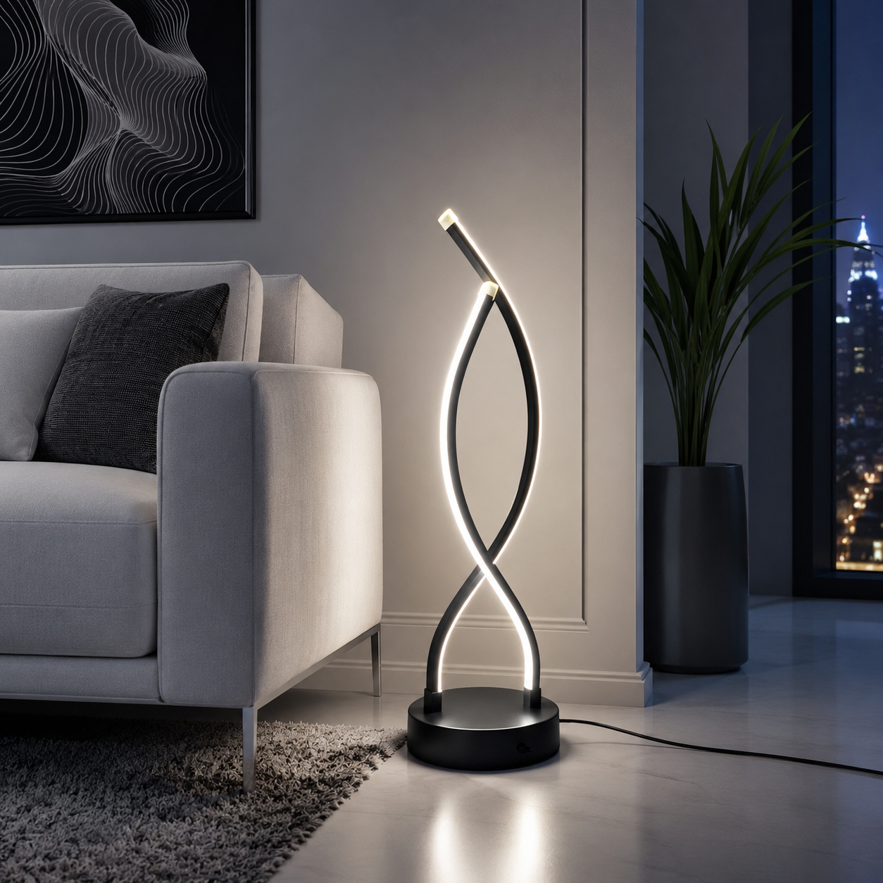 Veioza Led Double Twist BL Happy Light