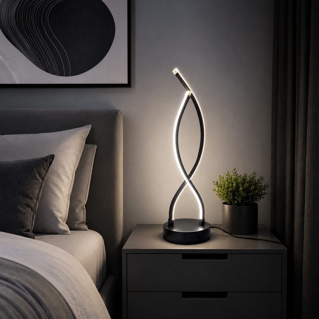 Veioza Led Double Twist BL