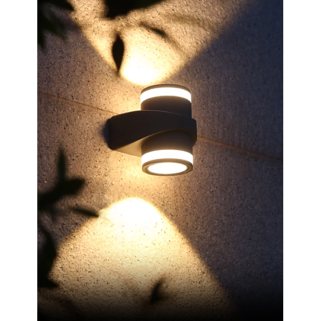 Aplica Led Exterior Calex Gri 14W Lumină Caldă Happy Light
