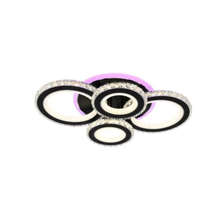 Lustra Led Roundness Crystal BK RGB cu telecomandă Happy Light