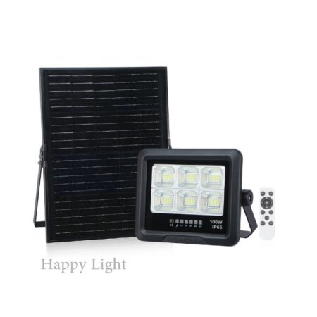 Proiector Led cu Panou Solar Monocristal, rezistent la apă IP65, 100W cu telecomandă