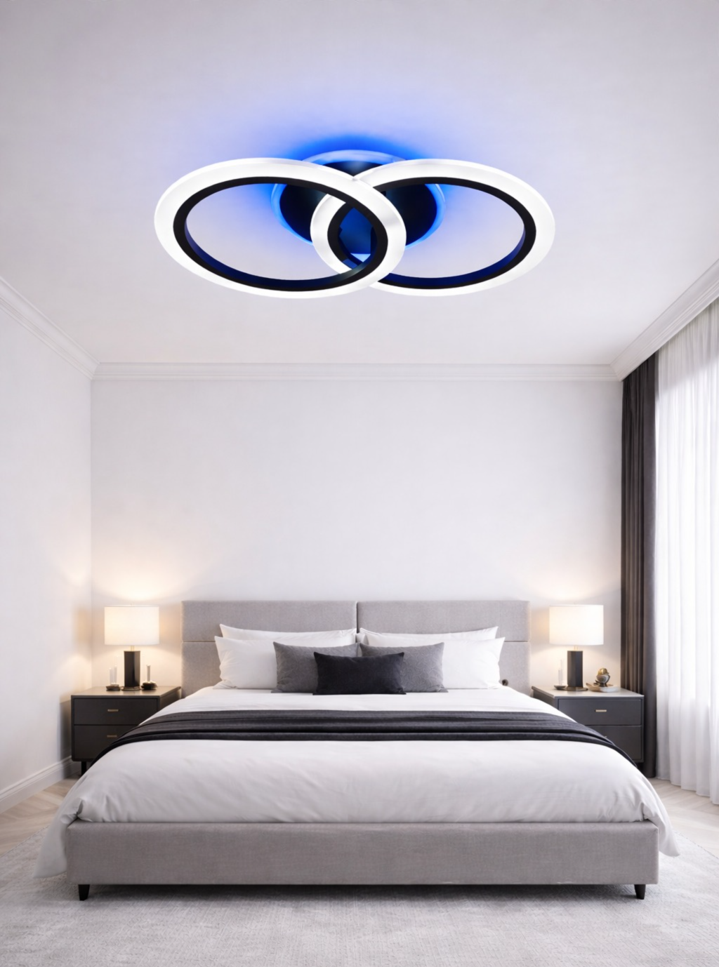 Lustra Led Roundness BL 48W RGB cu telecomandă Happy Light