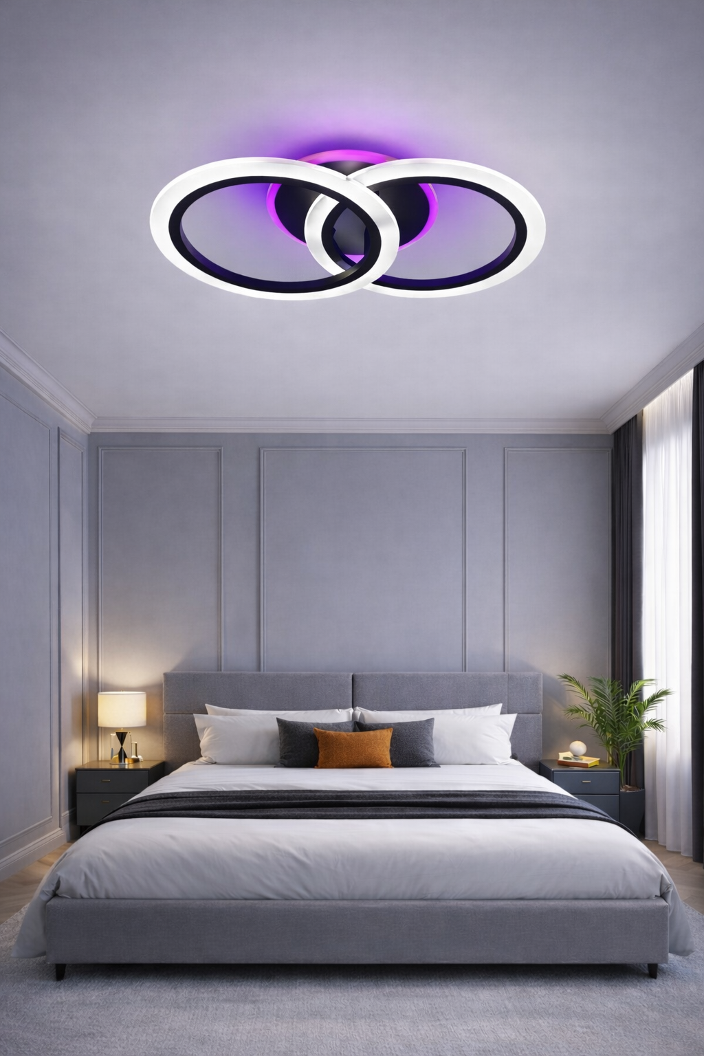 Lustra Led Roundness BL 48W RGB cu telecomandă