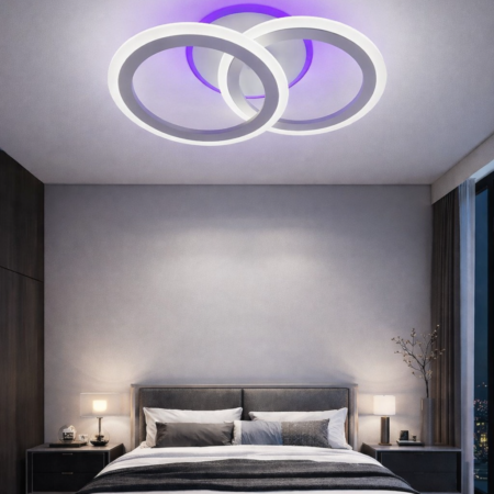 Lustra Led dimabilă Roundness WT 48W RGB cu telecomandă