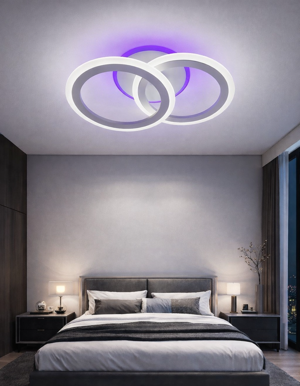 Lustra Led dimabilă Roundness WT 48W RGB cu telecomandă Lustra Led dimabilă Roundness WT 48W RGB cu telecomandă