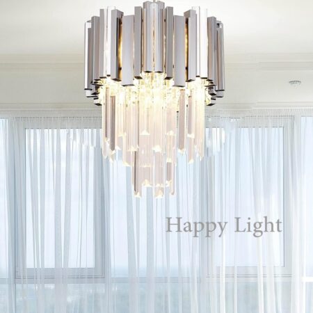 Candelabru Crystal Ice Silver 30cm Happy Light