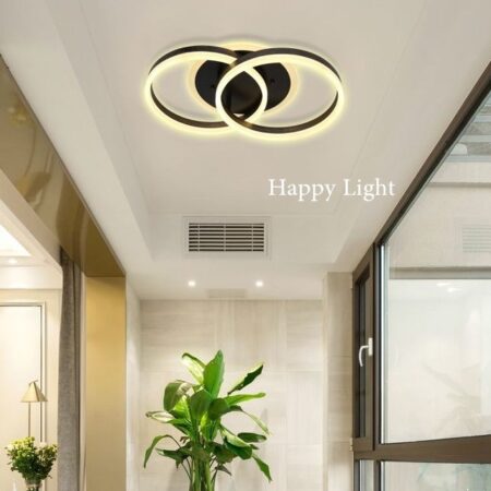 Lustra Led Black Rings 120W cu telecomandă Happy Light