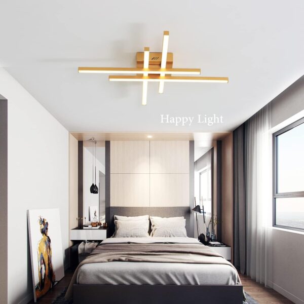 Lustra Led dormitor Urban Gold 80W cu telecomandă Happy Light