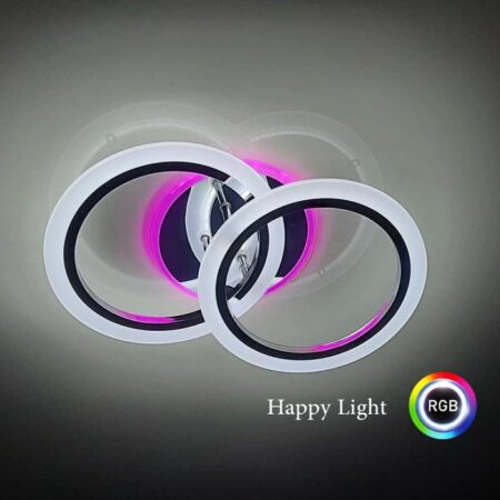 Lustra Led Roundness Crom RGB 48W cu telecomandă