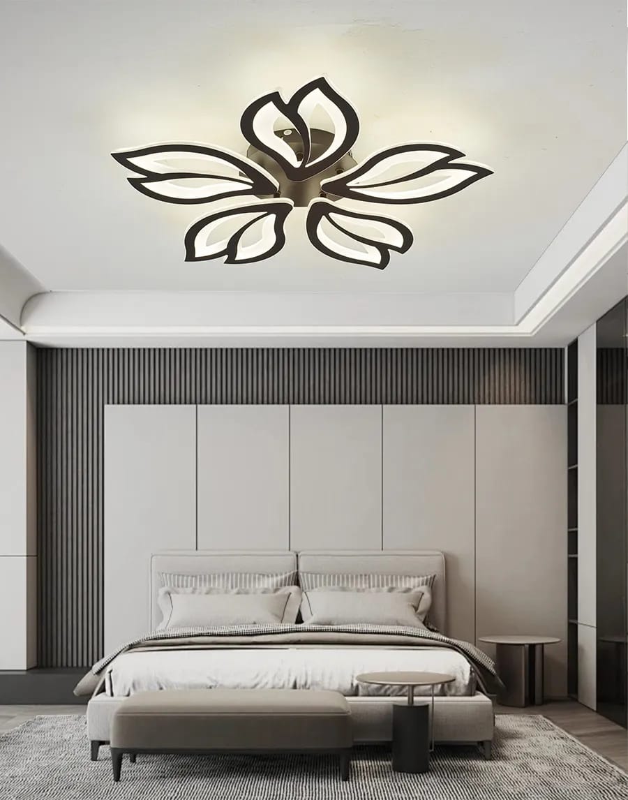 Lustra Led dimabilă dormitor Black Lis cu telecomandă Lustra Led dimabilă dormitor Black Lis cu telecomandă