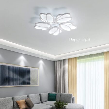 Lustra Led living White Lotus cu telecomandă Happy Light
