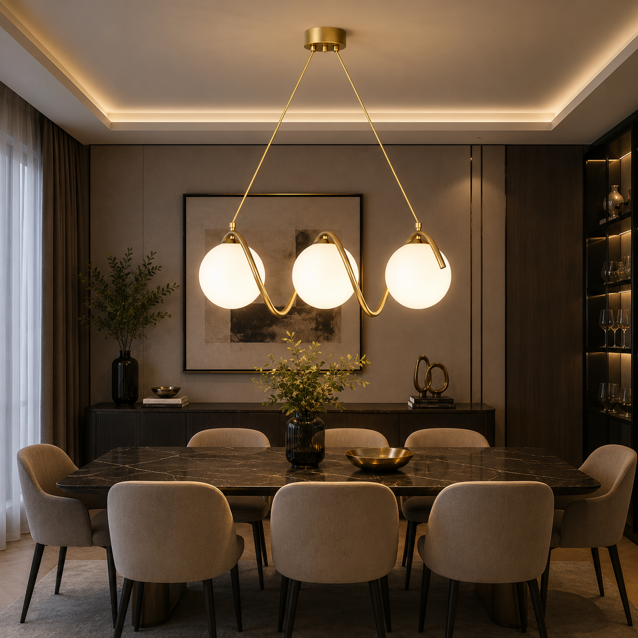Candelabru Colar Gold 3 - glob mare