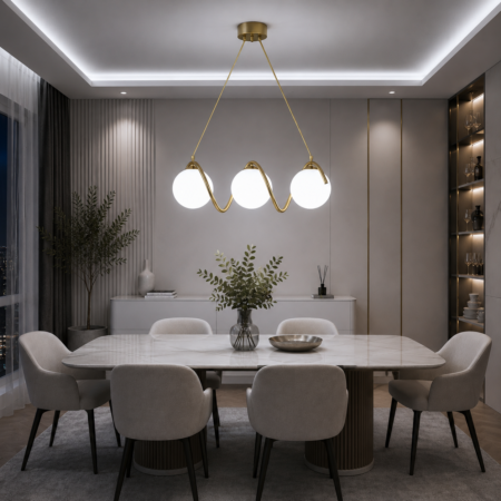 Candelabru auriu Colar 3 - glob mare