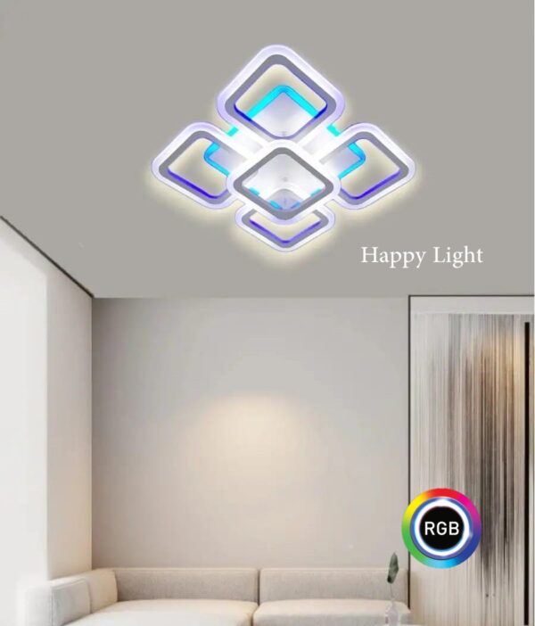 Lustra Led Cenco Alb RBG cu telecomandă Happy Light