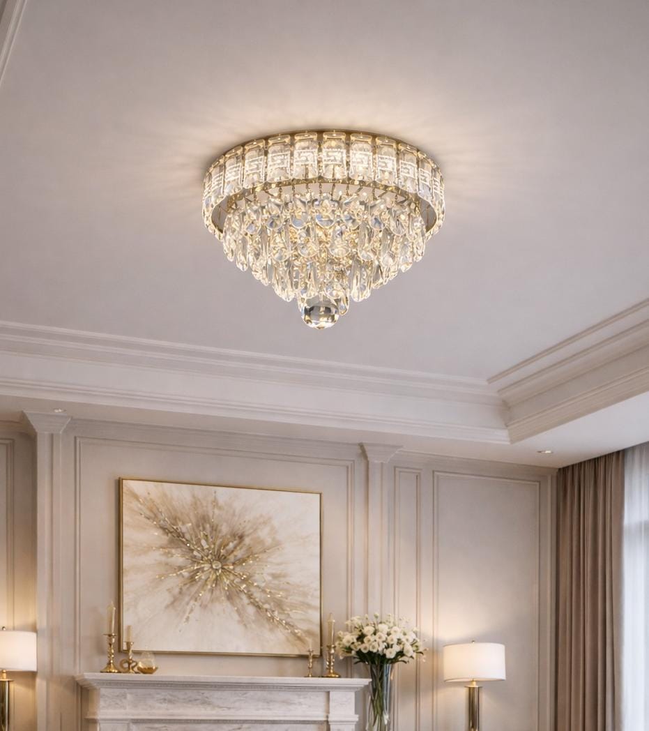 Candelabru auriu Zircon cu telecomandă Happy Light
