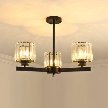 Lustra Brilliant Black 3 becuri Happy Light