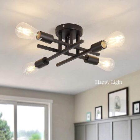 Lustra Spectra Black 4 becuri Happy Light
