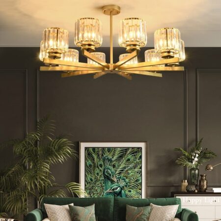 Lustra living Brilliant Gold 10 becuri Happy Light