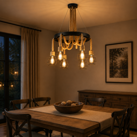 Candelabru Rustic 6 abajururi