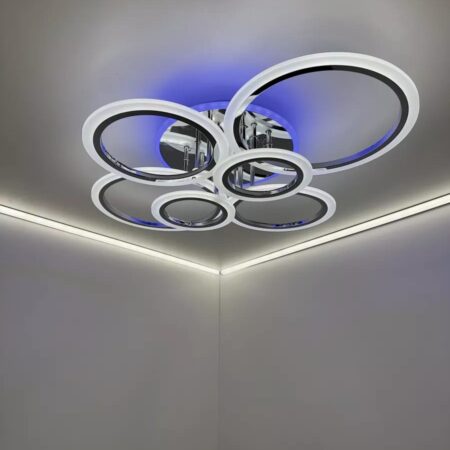 Lustra Led Roundness Crom RGB 6 cercuri