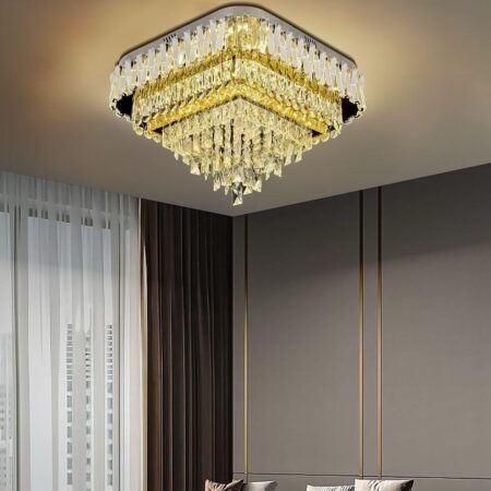 Plafoniera Led aurie Cristallite SQ 50cm cu telecomandă