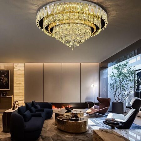 Plafoniera Led living Cristallite D60cm cu telecomandă