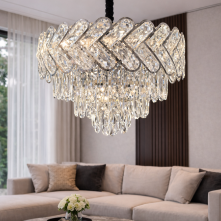 Candelabru argintiu cu cristale Aspen