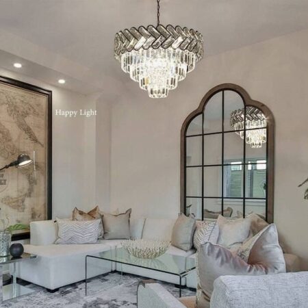 Candelabru pentru living cu cristale Aspen Gold