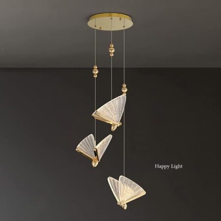 Pendul Led Gold Butterfly Trio