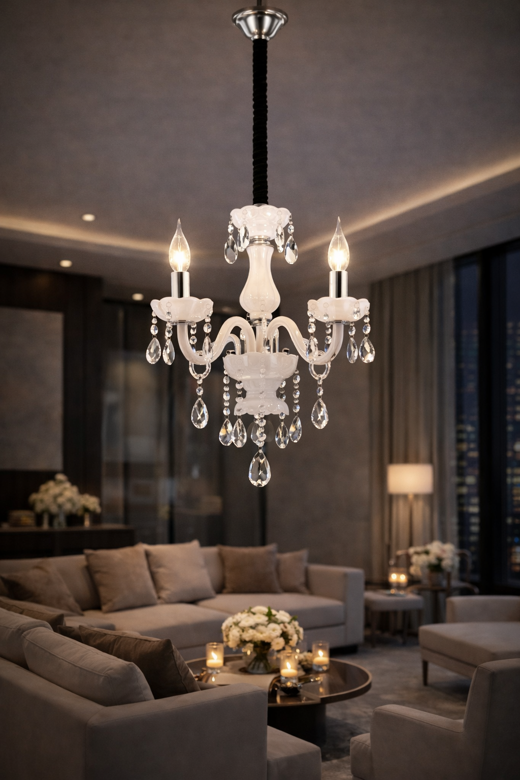Candelabru Galla White 3 brațe Candelabru Galla White 3 brațe
