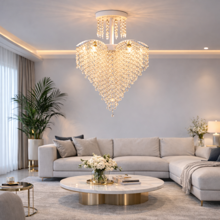 Candelabru alb Pearl Heart