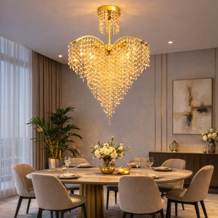 Candelabru living Pearl Heart Gold 4 socluri