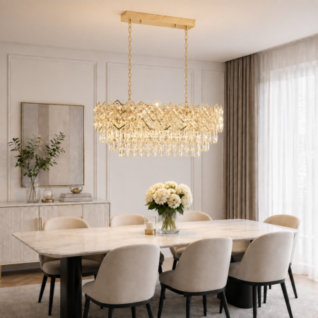 Candelabru oval auriu Roncaro