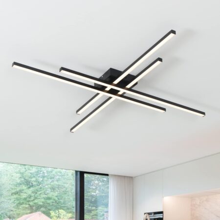 Lustra Led dormitor Lines Black