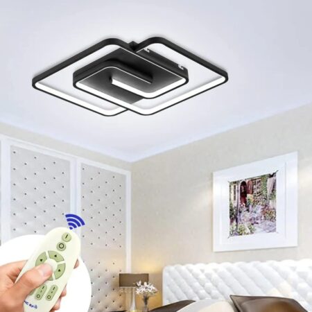 Lustra Led dormitor Mixted Black cu telecomandă