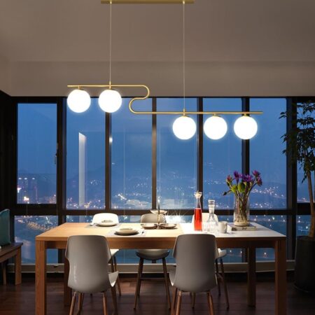 Candelabru Liniar Murano Gold 5 Globuri