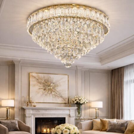 Candelabru auriu living Zircon cristale K9