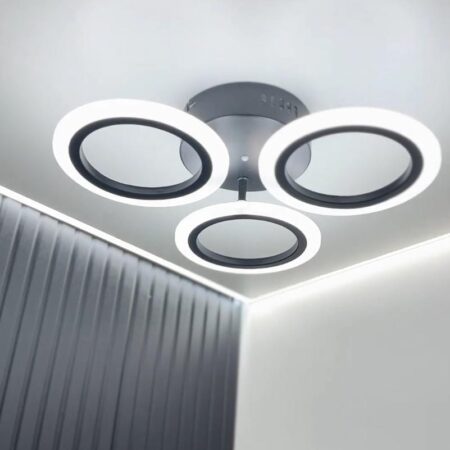Lustra Led Trio Roundness BK 72W cu telecomandă