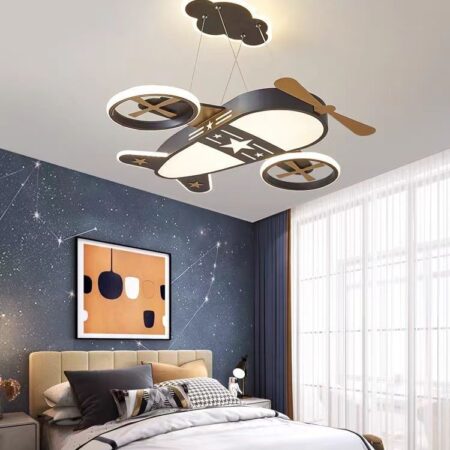 Lustra Led pentru copii Magic Airplane BK cu telecomandă