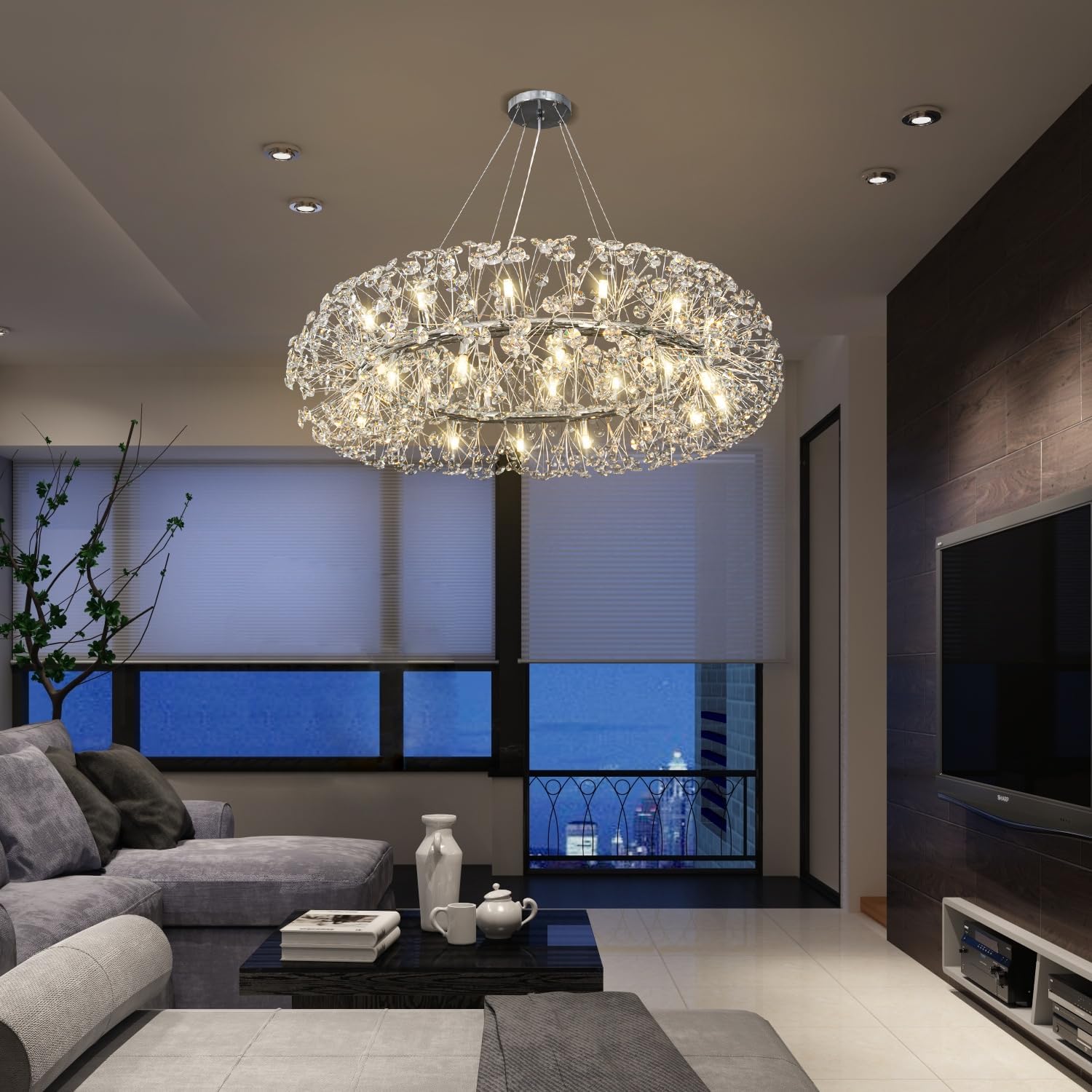 Candelabru living argintiu Glade