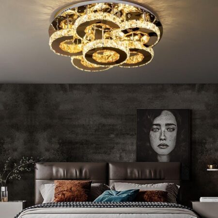 Lustra Led Crystal Flower Happy Light